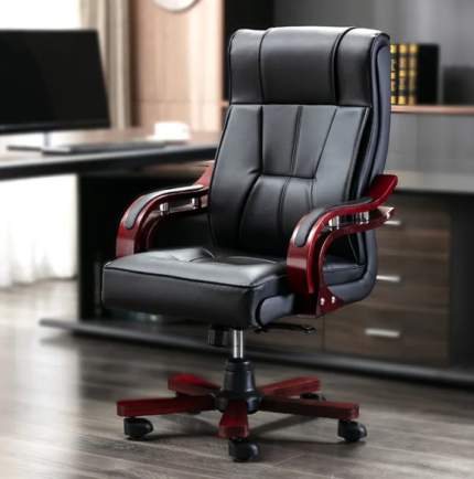 High Back Executive Office Chair Black Leather