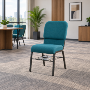 Pine Green Heavy Duty Conference Chair with Storage Rack