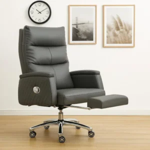Leather Executive Office Chair with Footrest