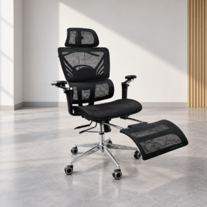 Executive Reclining Mesh Office Chair with Footrest