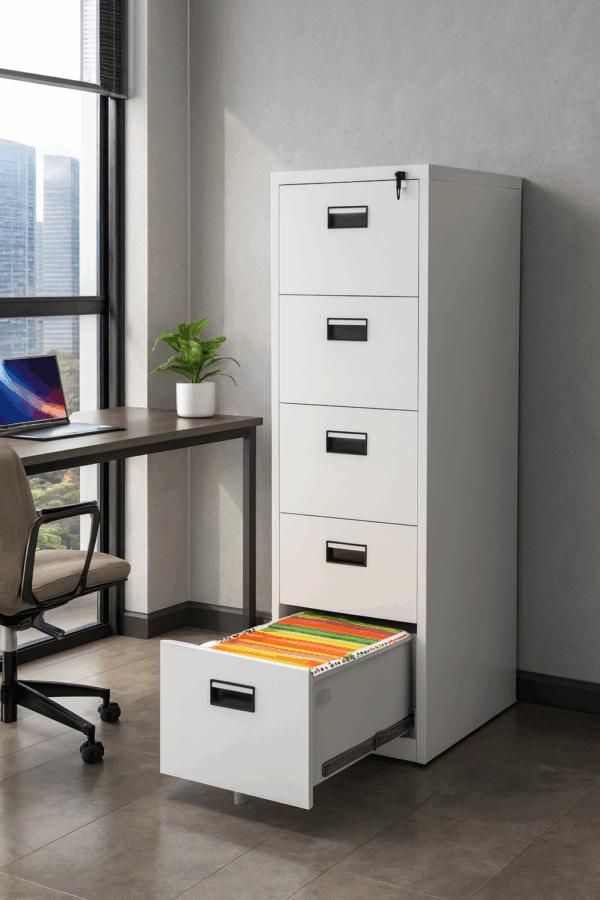 4 drawer metallic filing cabinet