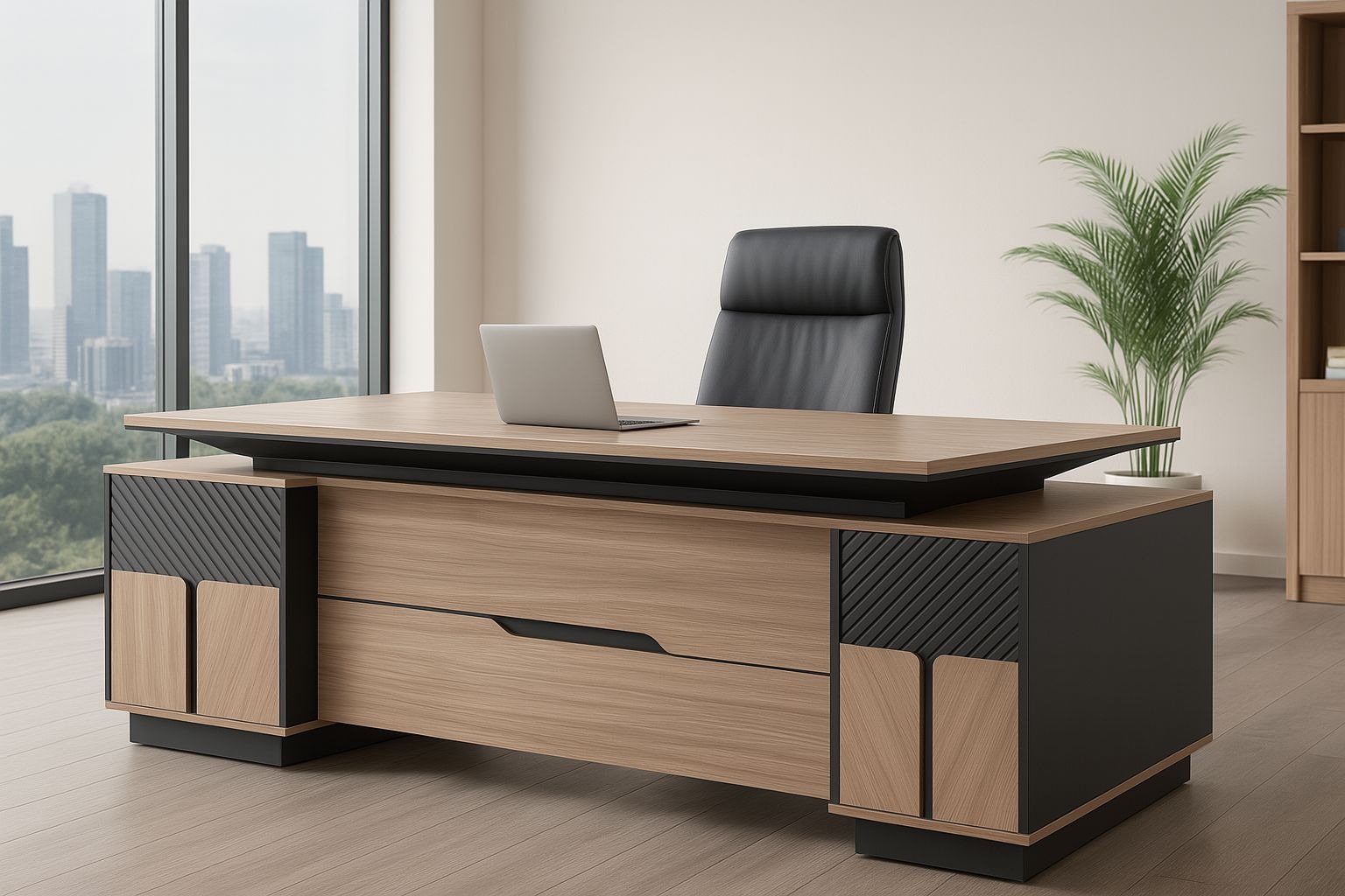 2400mm Executive office desk with drawers