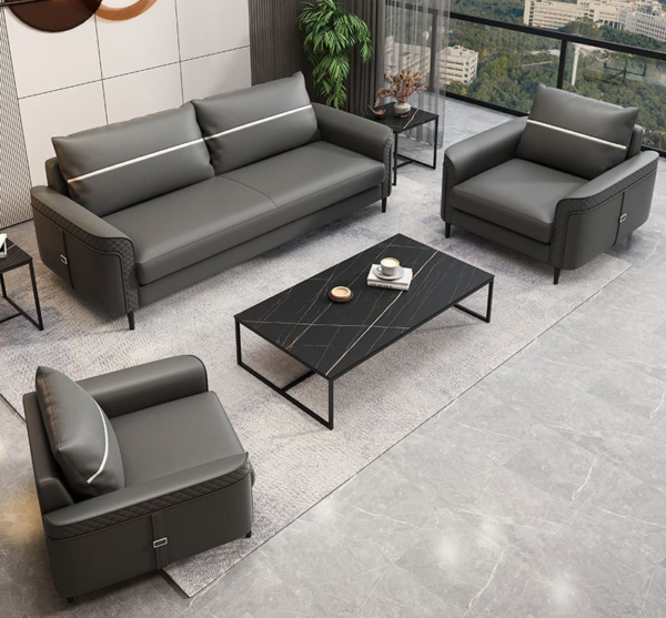 5 seater Directors executive office leather sofa