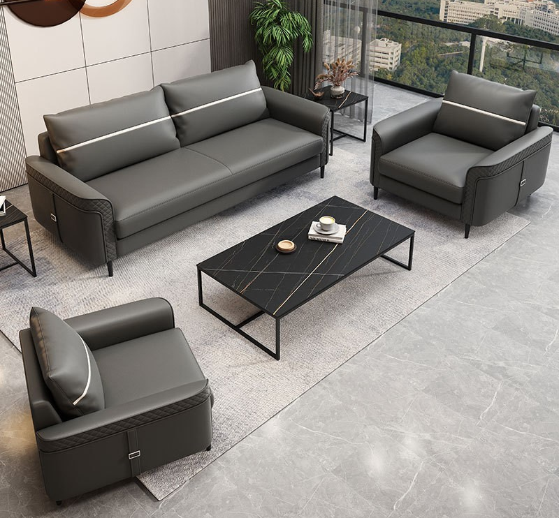 5 seater Directors executive office leather sofa
