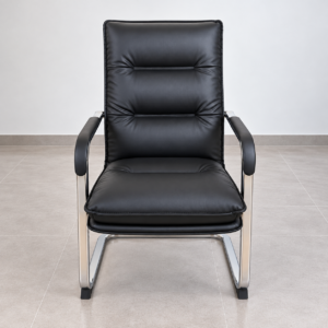 Black High-Back Executive Visitor Chair with Padded Armrests