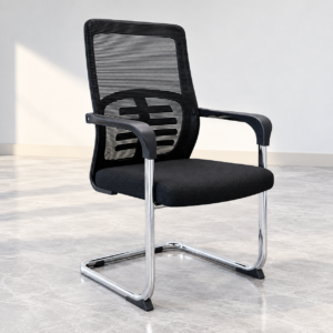 Black Mesh Visitor Chair with Cantilever Base