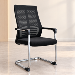 Chrome Cantilever Mesh Visitor Chair